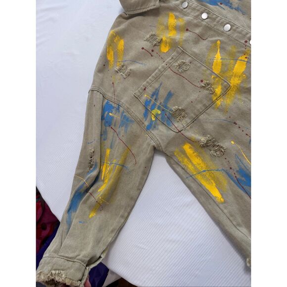 POL Paint Splatter Art To Wear Jacket Shirt Shacket Size Small - Picture 3 of 12